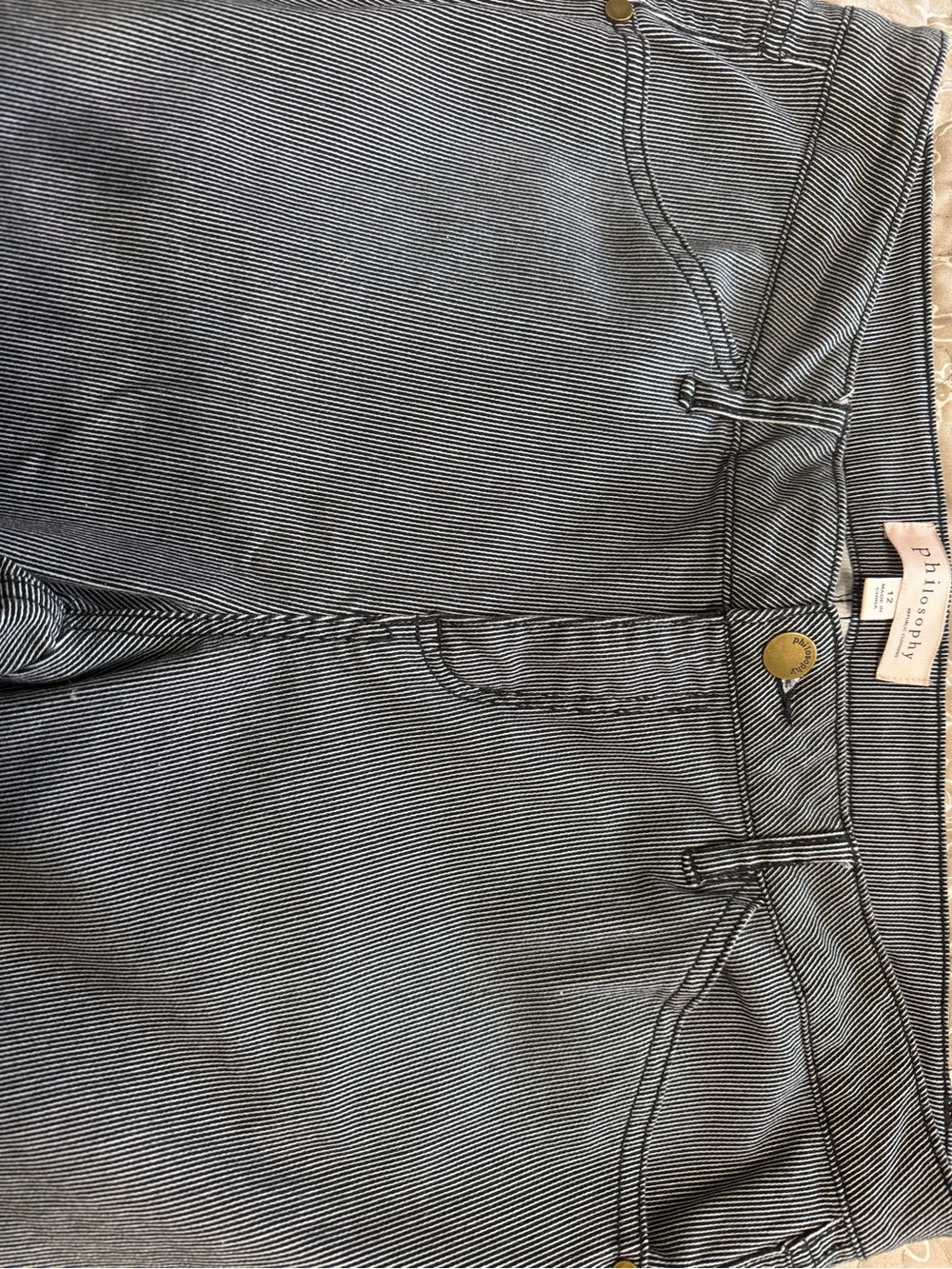 Philosophy Black and White Pinstripe Pants